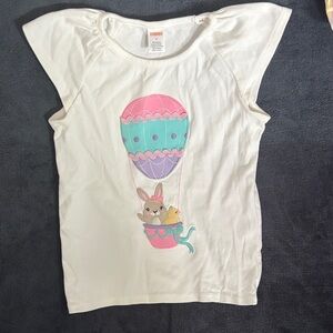 Gymboree White Tee with Bunny and Balloon Design